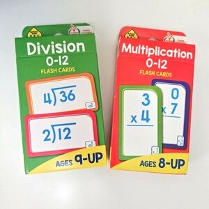 Division & Multiplication  0 - 12, Math Flash Cards School Zone Publishing New